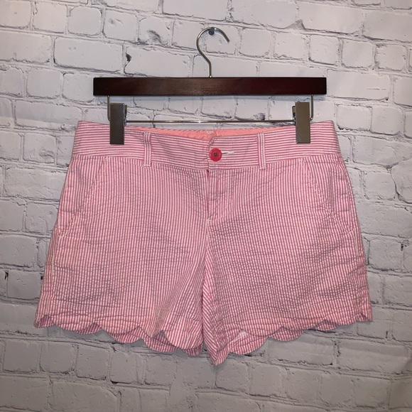 Lilly Pulitzer Pants - Lilly Pulitzer Pink & White Striped shorts size 0